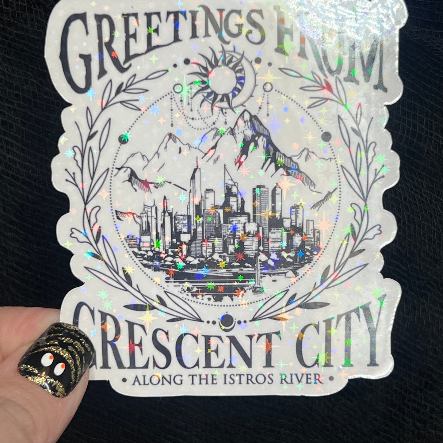 Greetings From Crescent City Holographic Sticker, HOSAB HOEAB Decal, SJM laptop waterproof sticker bookish Waterbottle decal