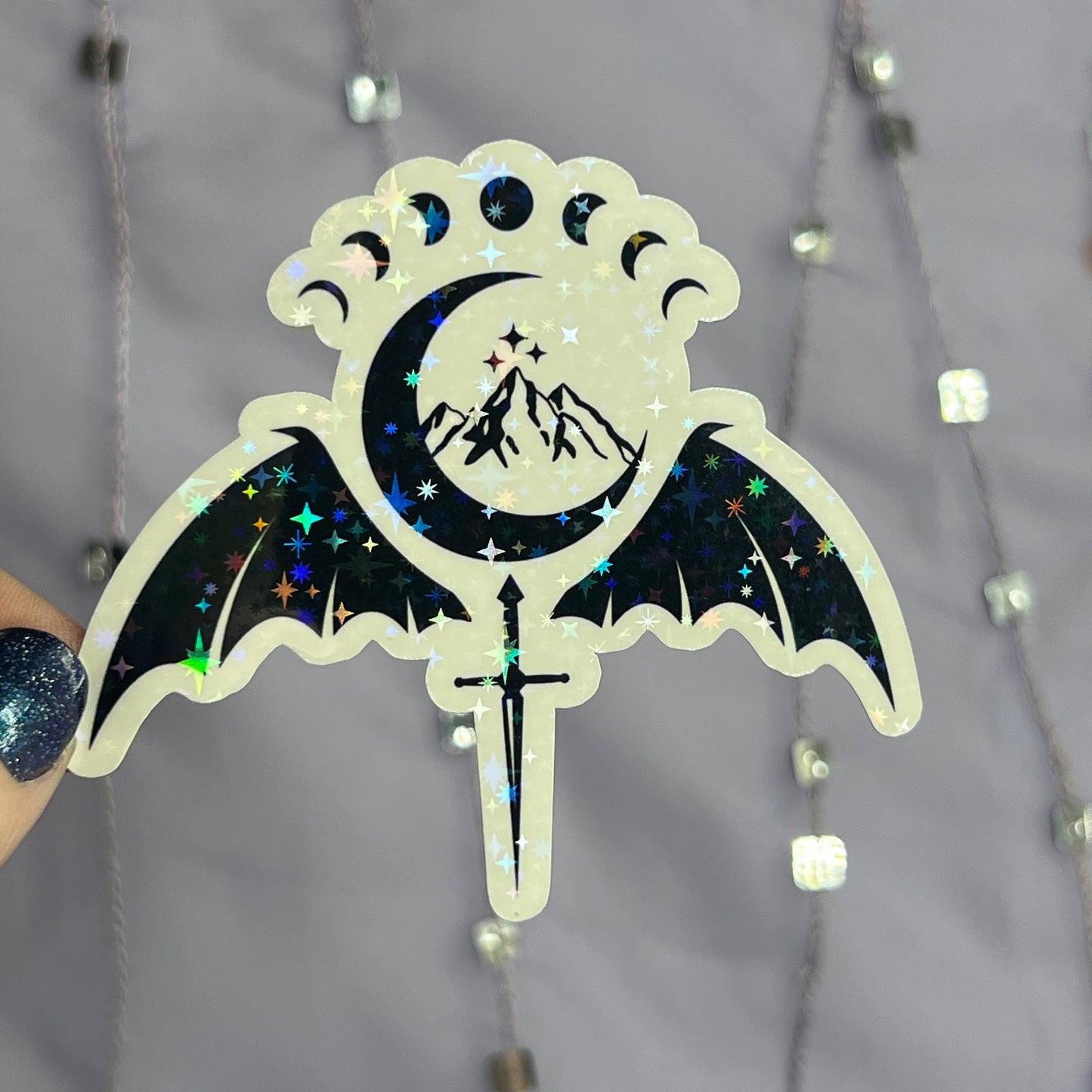 SJM Universe Holographic Sparkly Sticker ACOTAR TOG Crescent City combined Decal Kindle Sticker Spicybook Sticker Batboys Moon Sword Sticker