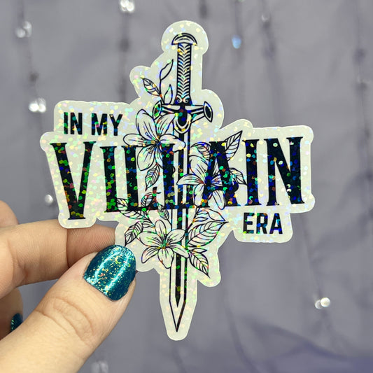In My Villain Era Sparkly Holographic Bookish Sticker Villain Book Lover, Spicy Dark Romance, erotica, Booktok, Romance Decal