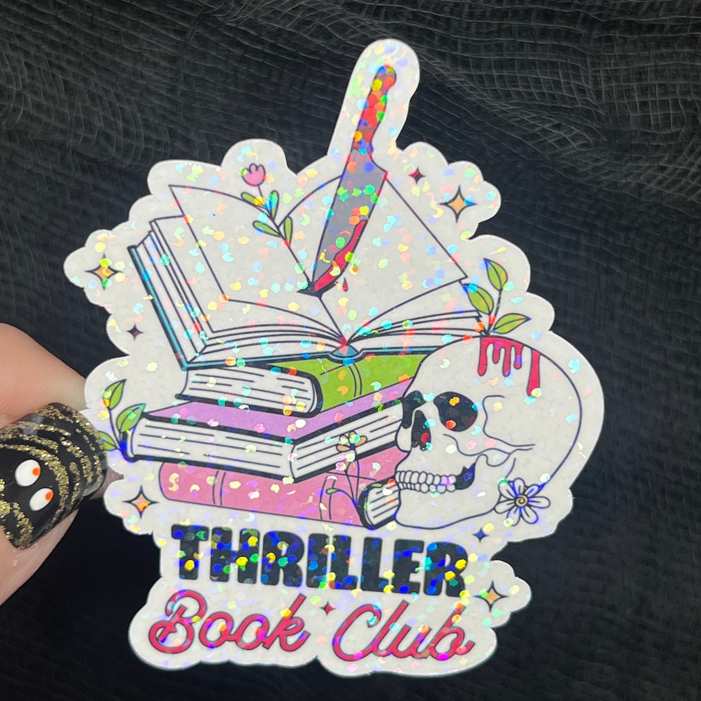 Thriller Book Club Holographic Sticker Decal, Spicy Dark Romance, Horror Bookish kindle waterbottle laptop Reader Bookish Present Gift