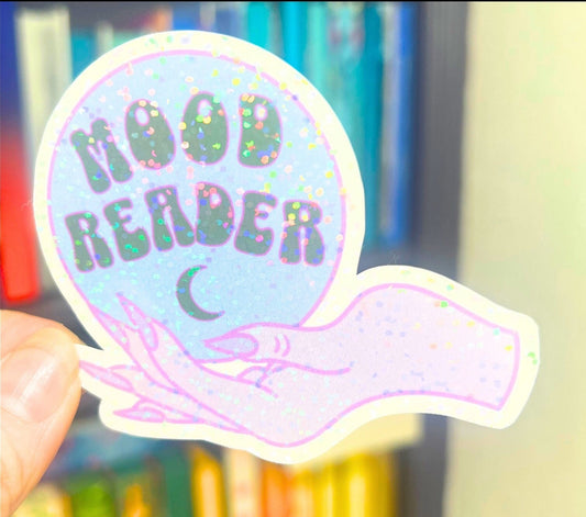 Mood Reader Holographic Sticker, Halloween Booktok stickers, kindle stickers, Fortune Teller Water Bottle Sticker Spooky Reader Sticker