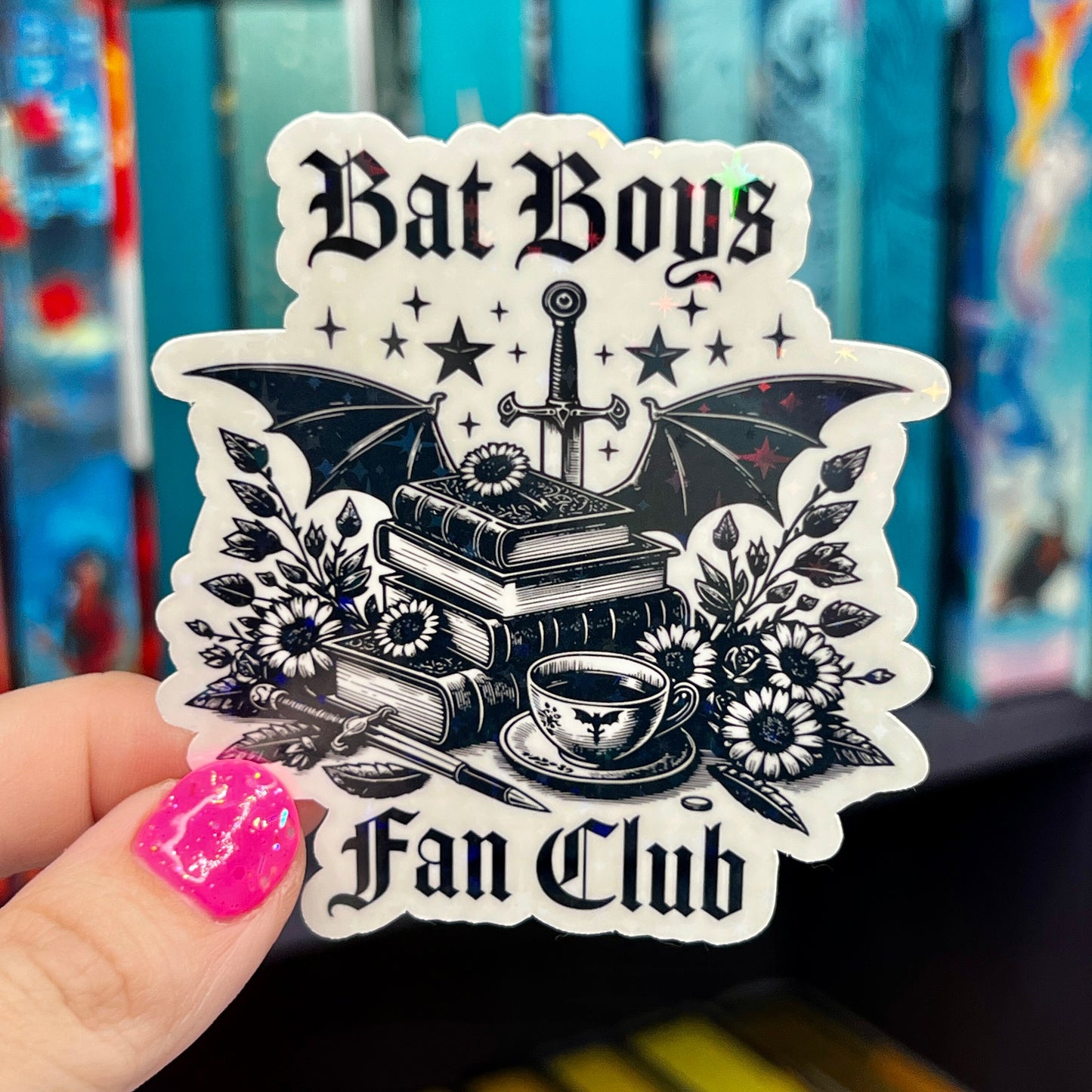 Bat Boys Fan Club Rhysand Azirel Cassian Holographic Sticker Sparkly Sticker ACOTAR Decal Kindle Sticker Spicybook Sticker SJM Stickers