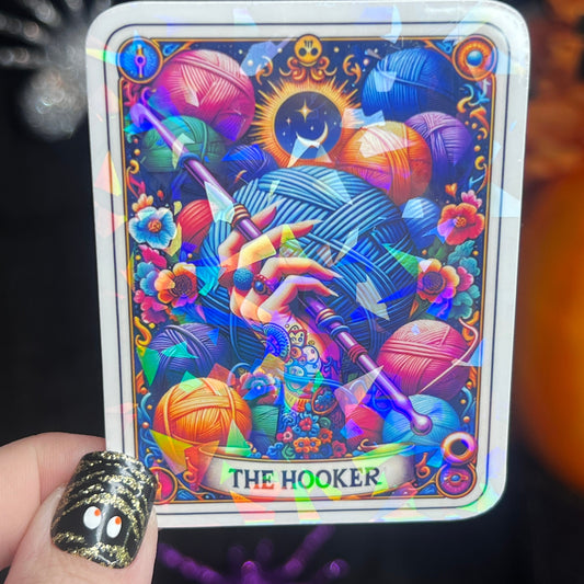 Hooker Crochet Tarot Card Knitting Yarn holographic sticker thimble quilting decal sewing machine sticker cross stitch sticker