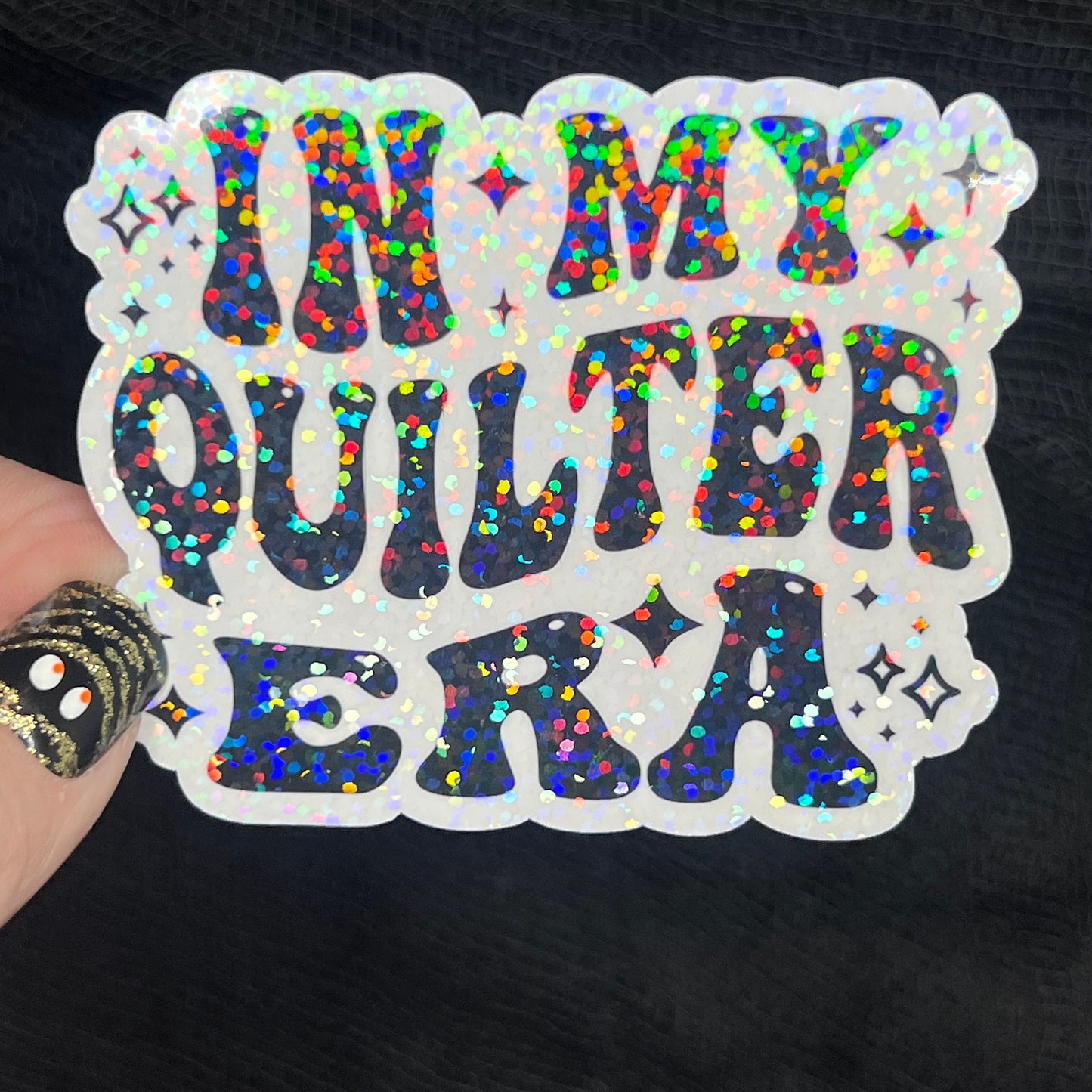 In My Quilter Era Sparkly Holographic Quilting Sticker sewing Waterbottle sticker Craft Sticker Fabric Decal Cross Stitch Sticker