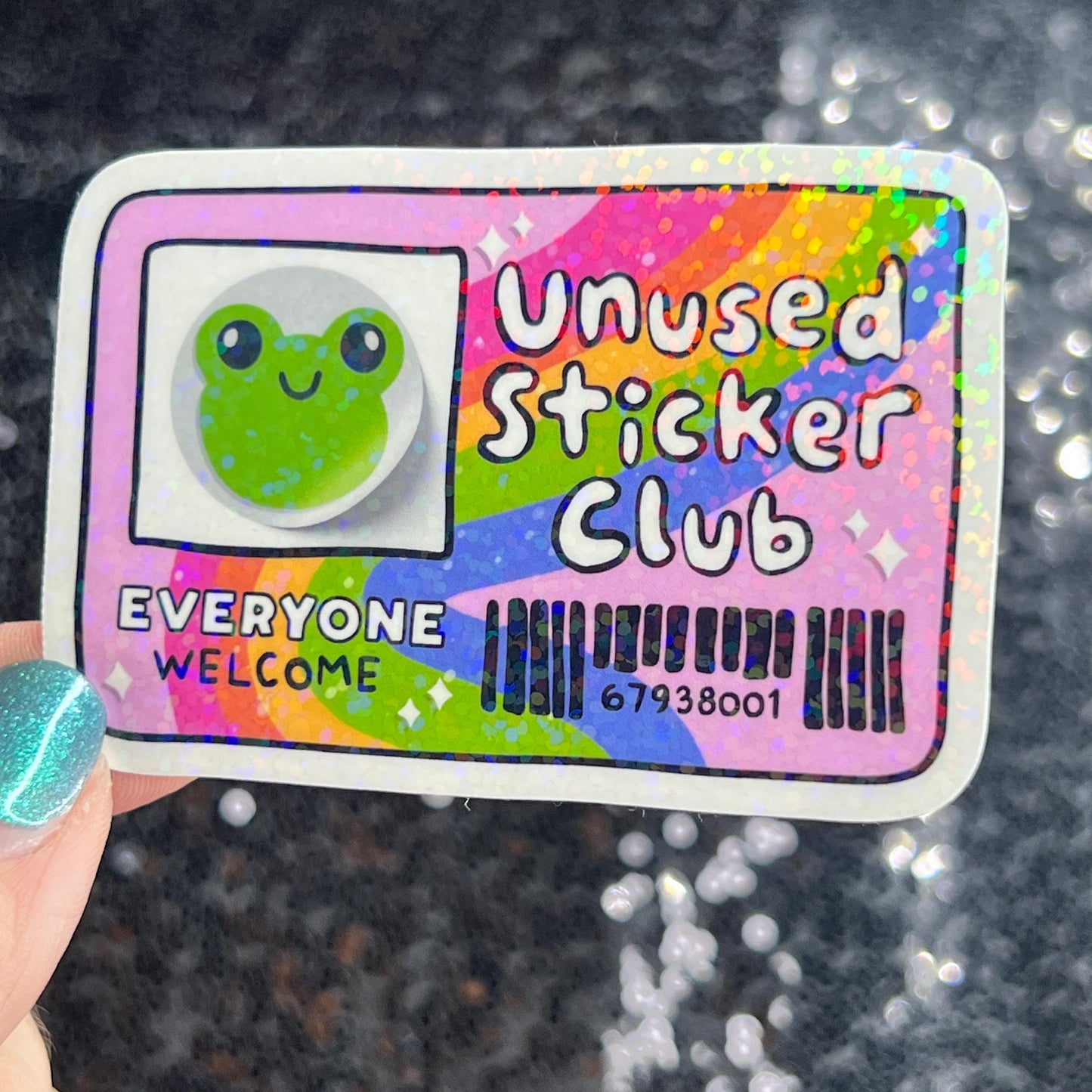 Unused Sticker Club Holographic Sticker Mental Health Spread Positivity Decal Inspirational Work Sticker Hoarder Decal Collector