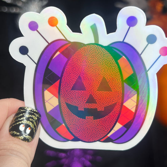 Pin Cushion Halloween Spooky holographic sticker thimble quilting sticker quilter decal sewing machine sticker sparkly cross stitch sticker