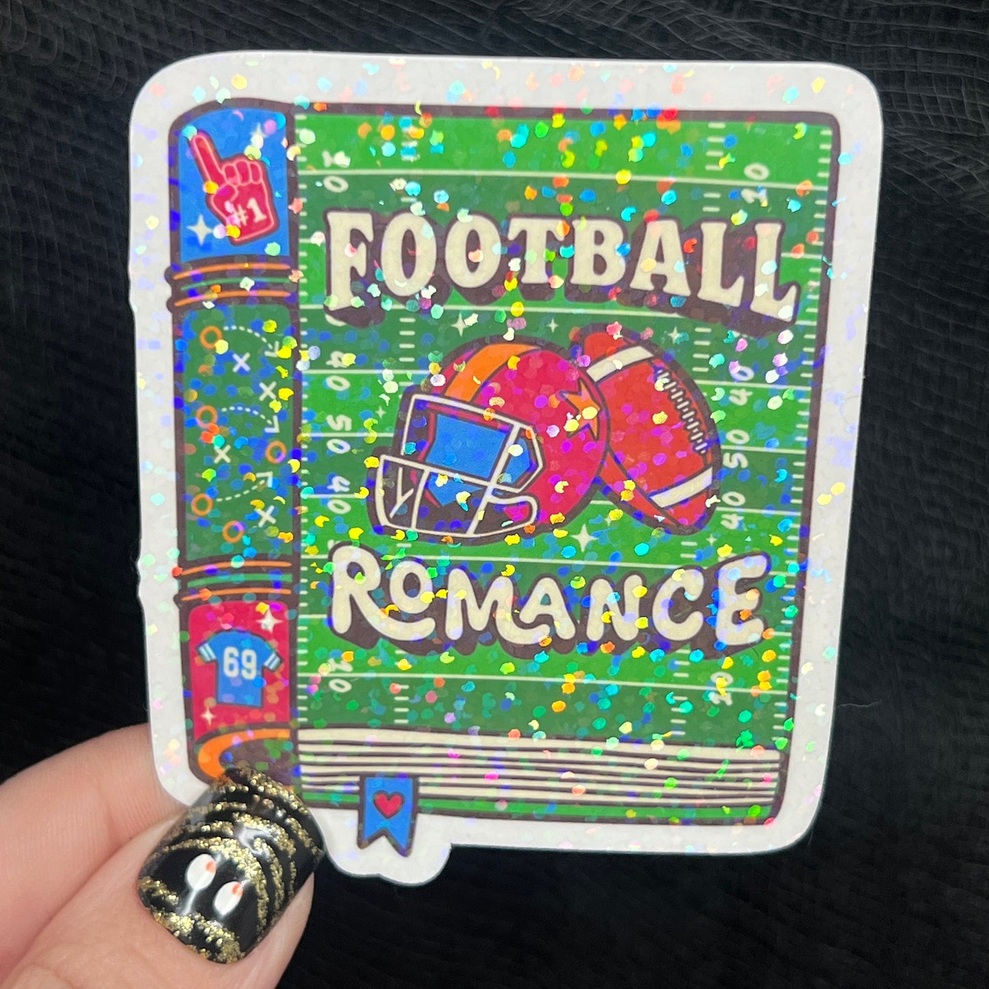 Football Romance Book Holographic Sticker Decal, Spicy Dark Romance, kindle waterbottle laptop Reader Bookish Present Gift Reader Trope
