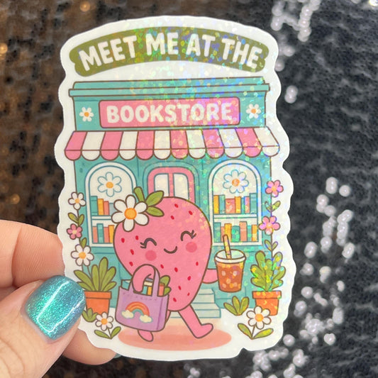 Take me to the Bookstore spring sparkly holographic sticker Decal for Readers bookish sticker gift for readers kindle laptop decal
