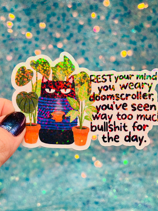 Doomscroller Holographic Sticker