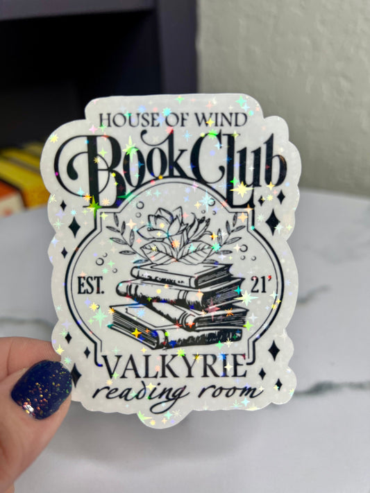 House of Wind Book Club Valkyrie Reading Room Holographic Sticker Sparkly Sticker ACOTAR Decal Kindle Sticker Spicybook Sticker