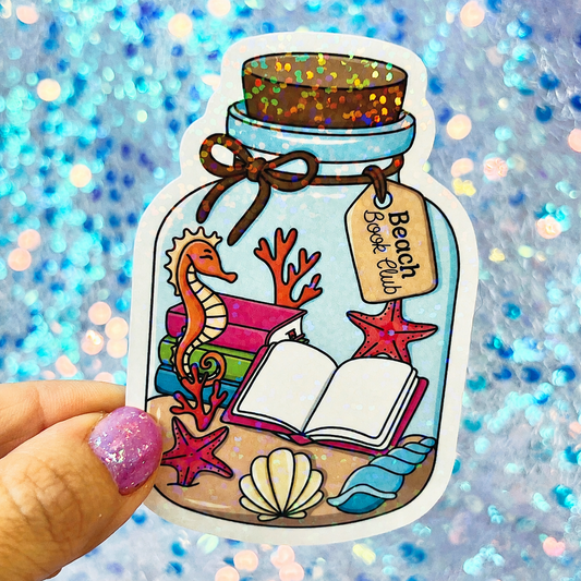 Beach Book Club Holographic Sticker