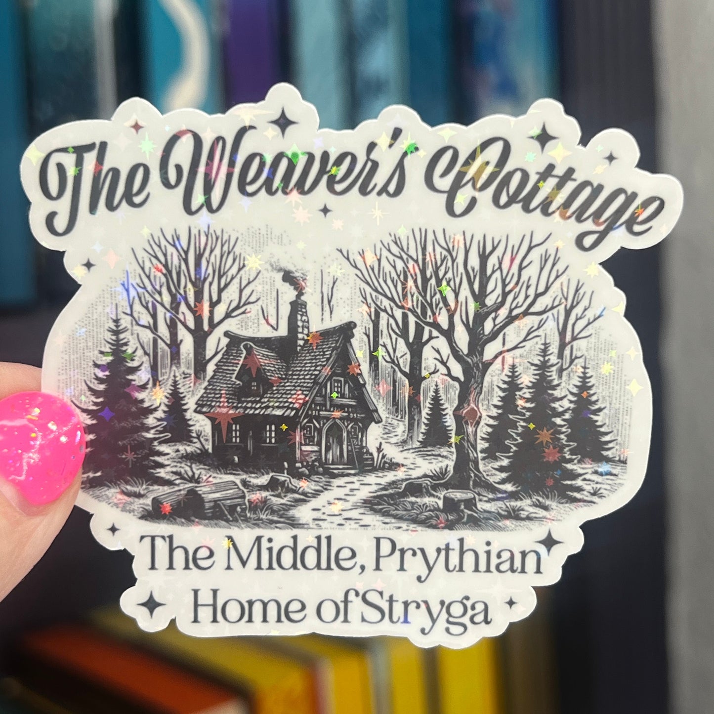 The Weaver's Cottage ACOTAR Holographic Sticker SJM Lover Sparkly decal ACOTAR laptop kindle sticker A Court of Thorns and Roses Decal