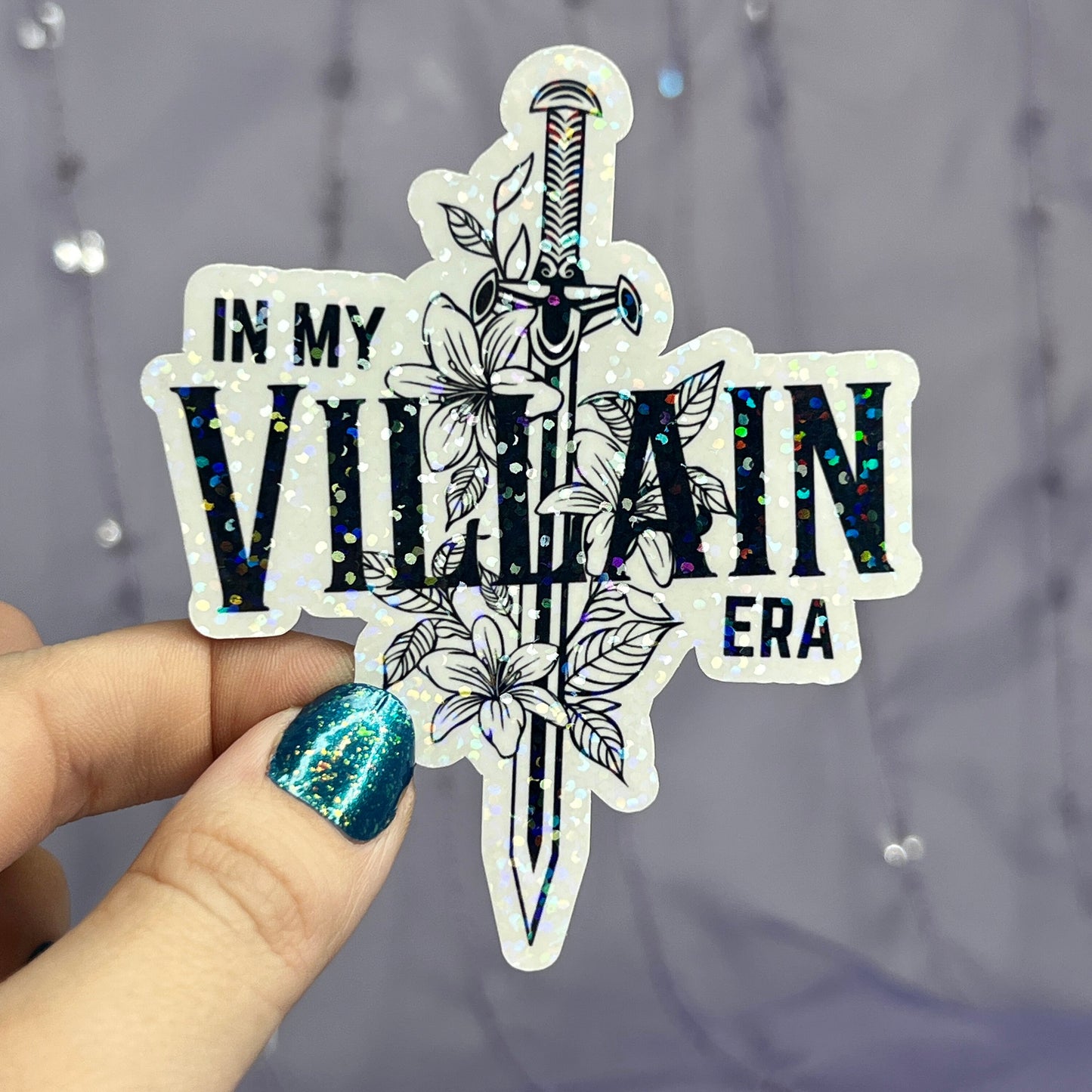 In My Villain Era Sparkly Holographic Bookish Sticker Villain Book Lover, Spicy Dark Romance, erotica, Booktok, Romance Decal