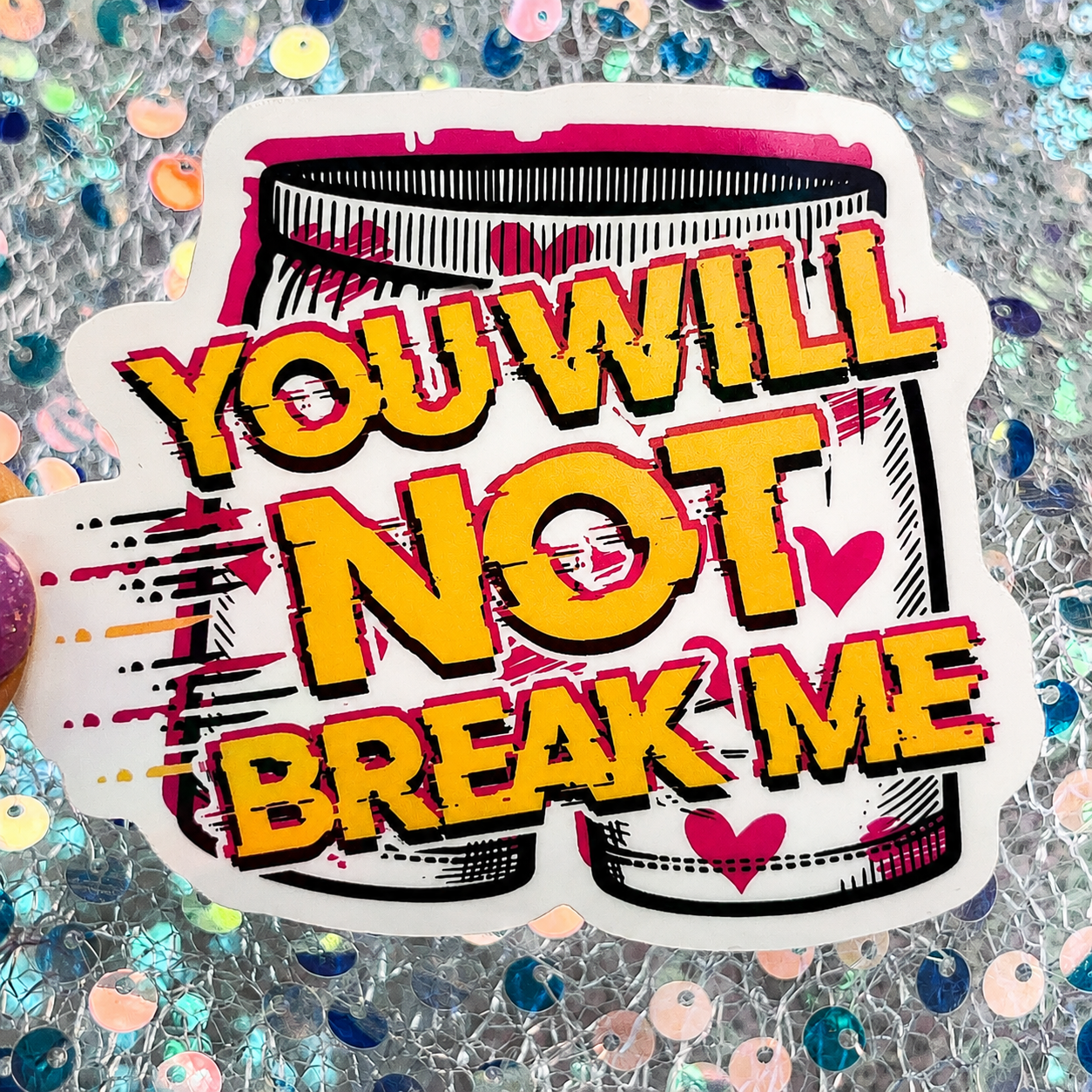 Dungeon Crawler Carl You Will Not Break Me Rainbow Reflective Sticker
