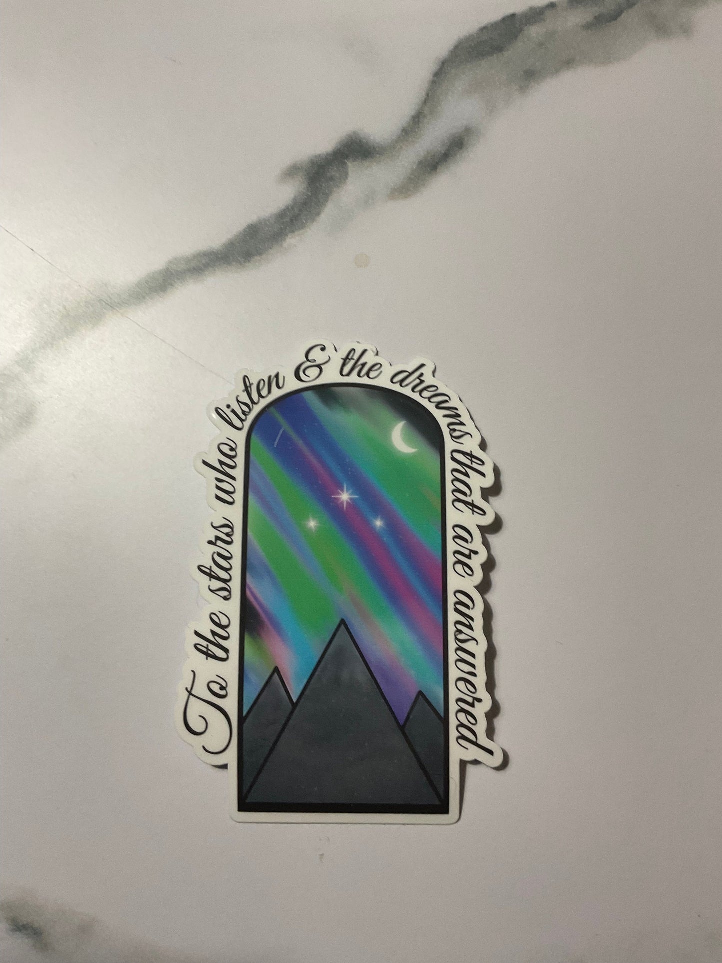 Waterproof ACOTAR Sticker: Aurora Borealis, Bookish water bottle decal, laptop sticker, A Court of Thorns and Roses Sticker
