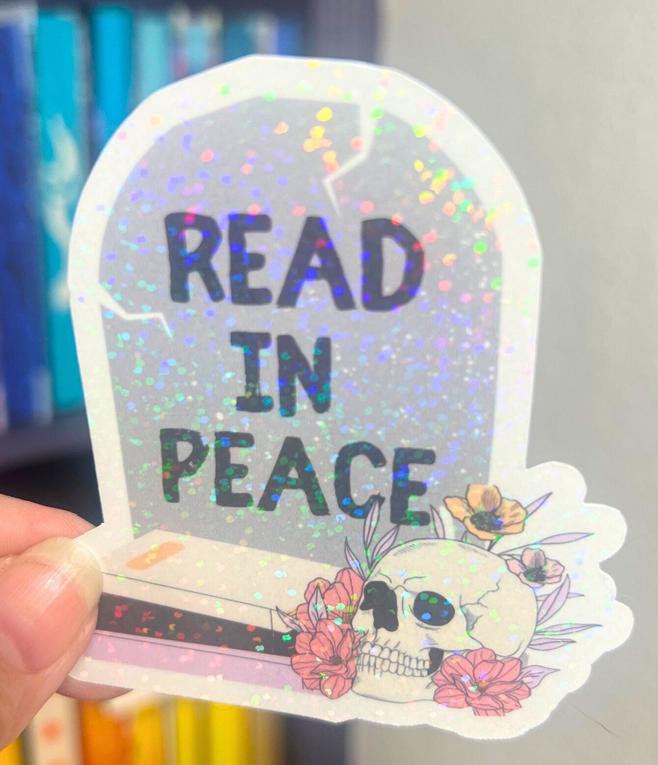 Halloween Bookish Holographic Stickers, Booktok stickers, kindle stickers, Spooky book decals, halloween laptop stickers mini kindle sticker