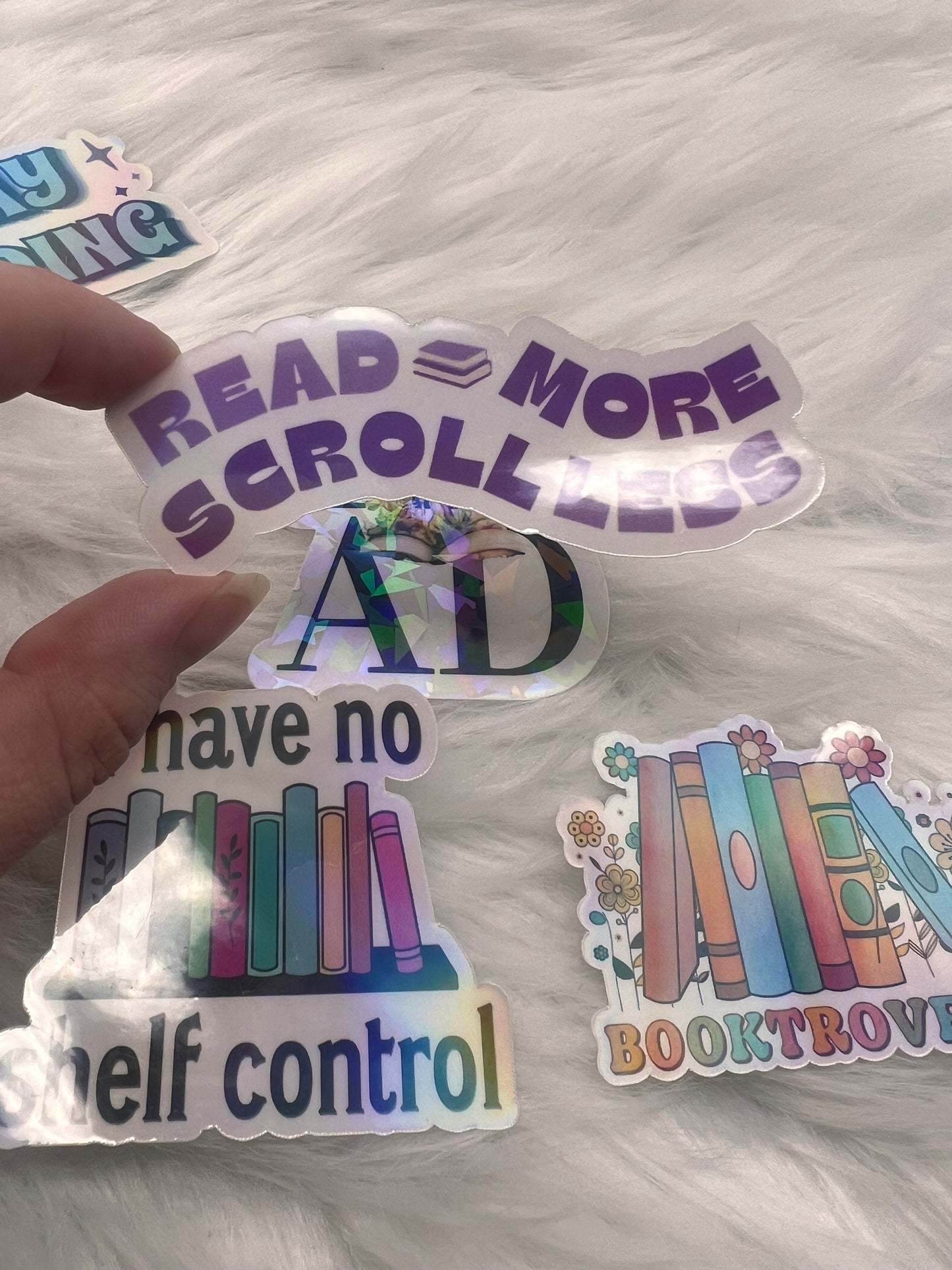 Book Lover Holographic Stickers, Booktok stickers, kindle stickers Bookish Decals Reader Laptop Stickers