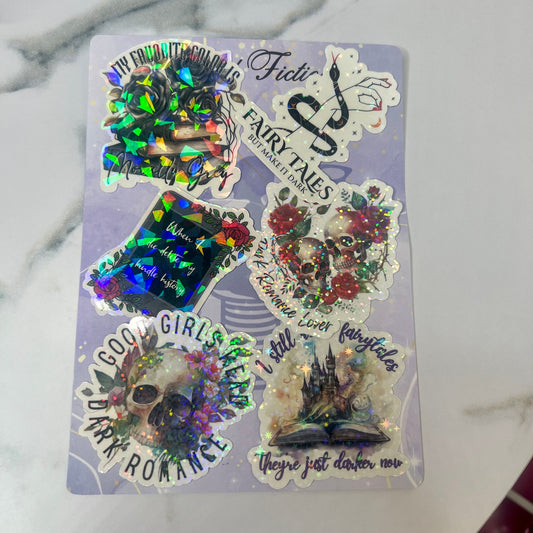 Dark Romance Holographic Stickers, Booktok stickers, kindle stickers, spicy book sticker mortally grey decals Waterbottle book stickers