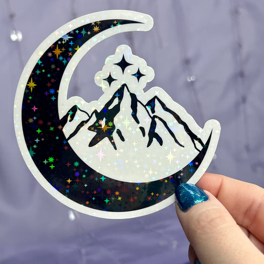 Moon in Velaris Holographic Sticker Sparkly Sticker ACOTAR Decal Kindle Sticker Spicybook Sticker A Court of Thorns and Roses Sticker