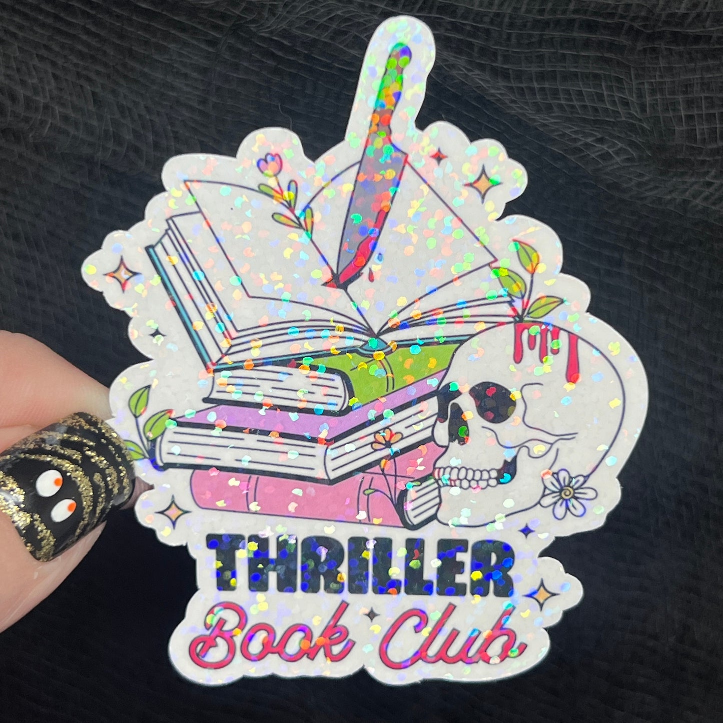 Thriller Book Club Holographic Sticker Decal, Spicy Dark Romance, Horror Bookish kindle waterbottle laptop Reader Bookish Present Gift