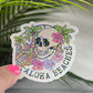 Aloha Beaches Skeleton Summer Holographic Sparkly Sticker Beach Life Decal Boating Sticker Summer Vacation Ocean Life Sticker