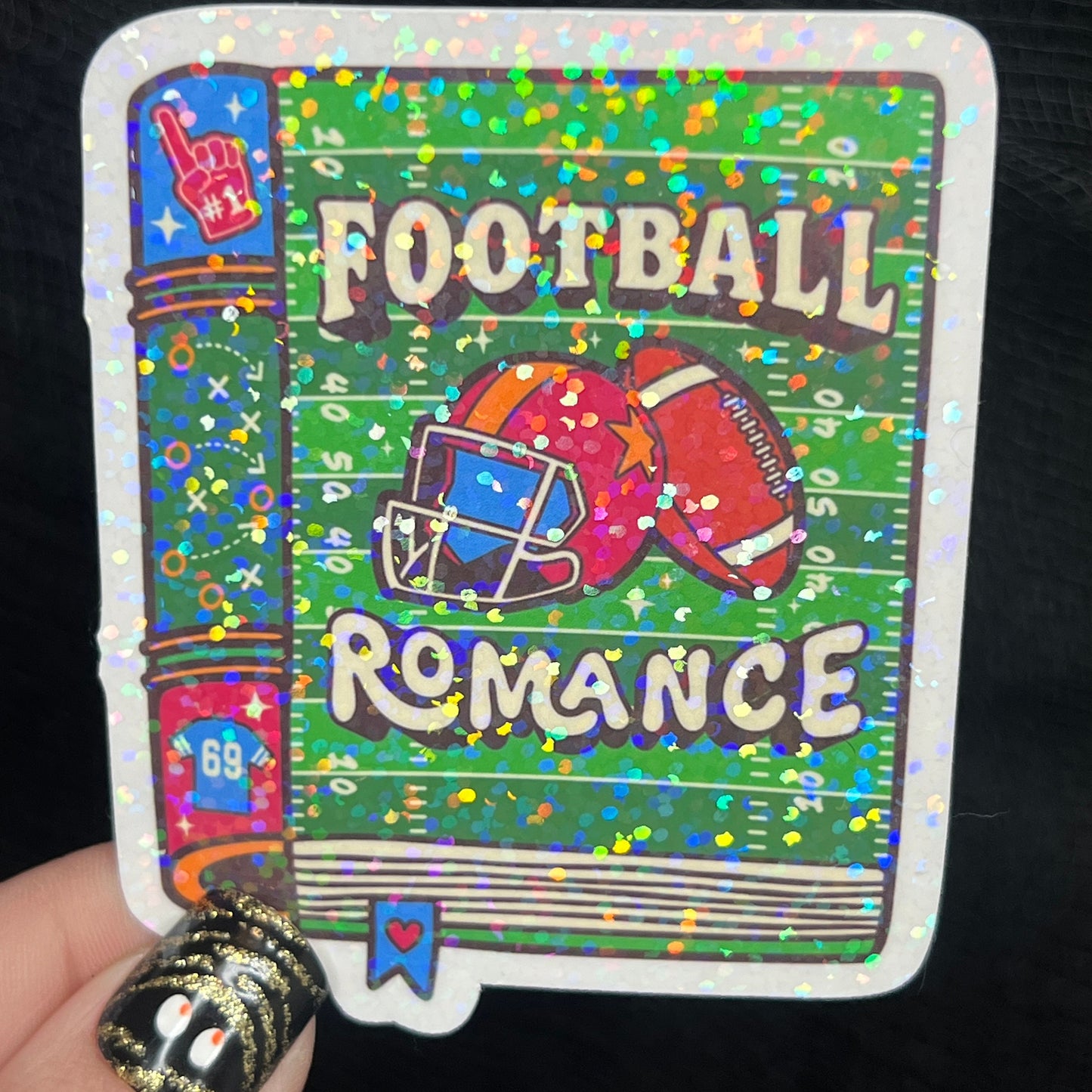 Football Romance Book Holographic Sticker Decal, Spicy Dark Romance, kindle waterbottle laptop Reader Bookish Present Gift Reader Trope