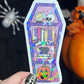 Purple Coffin Halloween Bookshelf Holographic Sticker Halloween Kindle Decal Spooky Fall Reader Gift Bookish Decal