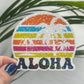 Aloha Hawaii Palm Tree Holographic Sparkly Sticker BeachLife Decal Sunshine Sticker Summer Vacation Sticker Ocean Life Sticker Family Cruise