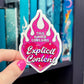 This Kindle Contains Explicit Content Hot Pink Sticker Holographic Book Lover Sparkly Decal, Spicy Dark Romance Bookish, kindle waterbottle