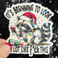 It’s Beginning to Look a lot like f this Christmas Raccoon Sticker – Funny Holographic Holiday Sticker,  Decal Xmas Gift & Stocking Stuffer