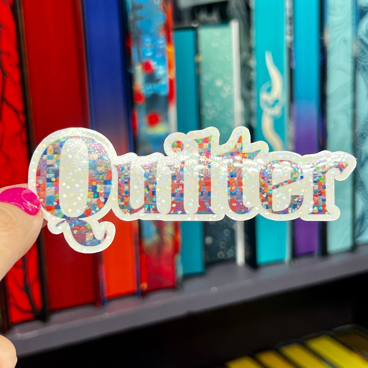 Quilter Sewing Sparkly Holographic Quilting Sticker sewing Waterbottle sticker Craft Sticker Fabric Decal Cross Stitch Sticker