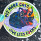 Pet more cats give less fucks Sparkly Holographic Sticker Cat Mom Anxiety Depression Mental Health Spread Positivity Positive Mindset