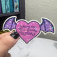 ACOTAR Inspired Sticker - 'I Like My Men Tall, Dark & Illyrian' in Pink Heart with Purple Wings, Holographic Fantasy Decal Kindle Sticker