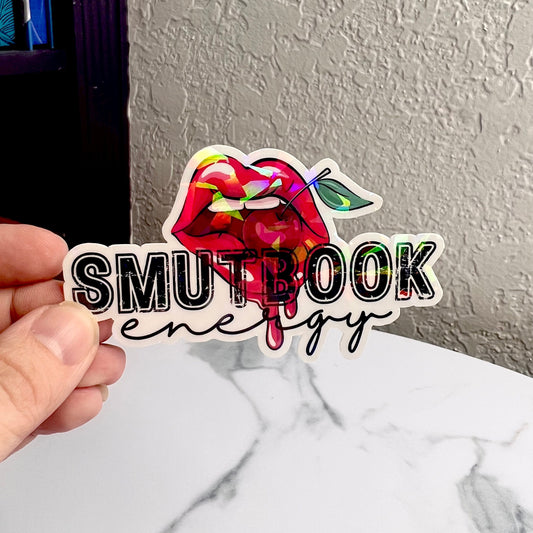 Smut Book Energy Holographic sticker dark romance sticker spicy book sticker booktok bookstagram decal kindle sticker Waterbottle sticker