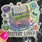 Mystery Lover Holographic Sticker Decal, Cozy Mystery Reads Bookish kindle waterbottle laptop Reader Bookish Present Gift