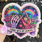 Vibing with my demons colorful Holographic Sticker Mental Health Sticker Sparkly Spread Positivity Good Vibes Decal Inspirational Rainbow