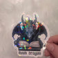Book Dragon Holographic Sticker, Halloween Spicy Dark Romance Stickers, Booktok stickers, kindle stickers, Reader Laptop Sticker, Bookish