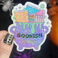 Purple Bookish Cauldron Halloween Bookshelf Holographic Sticker Halloween Kindle Decal Spooky Fall Reader Gift Bookish Decal