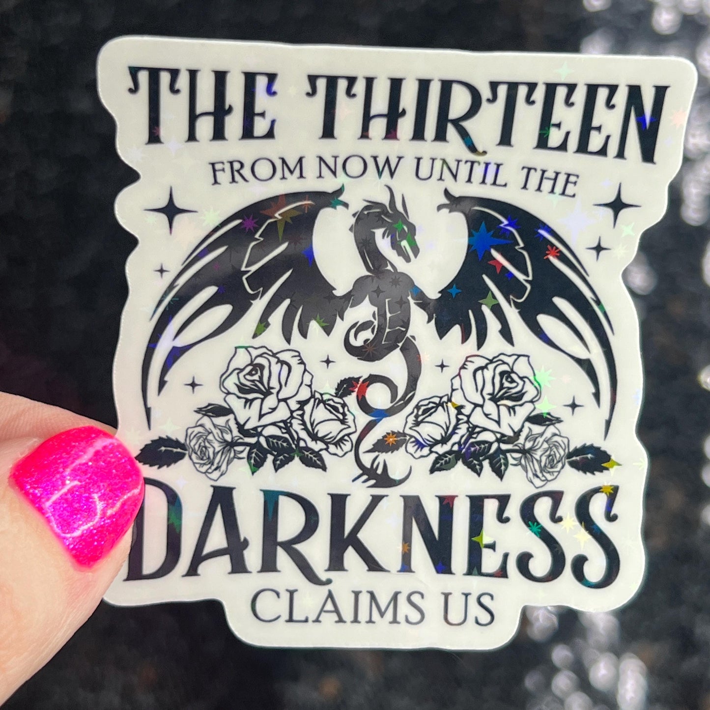 SJM Universe Black & white aesthetic mini Holographic Stickers, Booktok stickers kindle, acotar, throne of glass crescent city decals