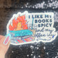 I Like my Books Spicy and my Coffee Icy Sparkly Sticker Holographic Book Lover, Spicy Dark Romance, Booktok, kindle laptop Romance Decal