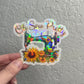 Oh Sew Pretty sunflowers Holographic Sticker, Love Quilting Sticker, Sewing Waterbottle Sticker, Machine Sticker, Sew Decal, Fall Quilting