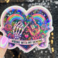 Vibing with my demons colorful Holographic Sticker Mental Health Sticker Sparkly Spread Positivity Good Vibes Decal Inspirational Rainbow