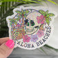 Aloha Beaches Skeleton Summer Holographic Sparkly Sticker Beach Life Decal Boating Sticker Summer Vacation Ocean Life Sticker