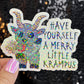 Krampus Christmas Holographic Holiday Sticker,  Decal Xmas Gift & Stocking Stuffer