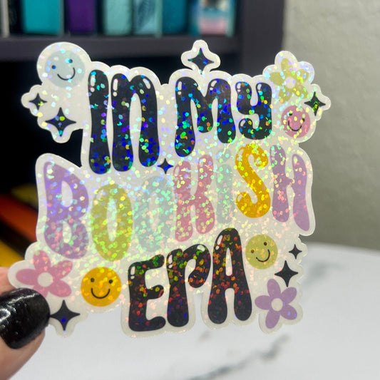 In My Bookish Era Sticker Holographic Decal for Readers and Bibliophiles bookish sticker gift for readers kindle waterbottle laptop decal