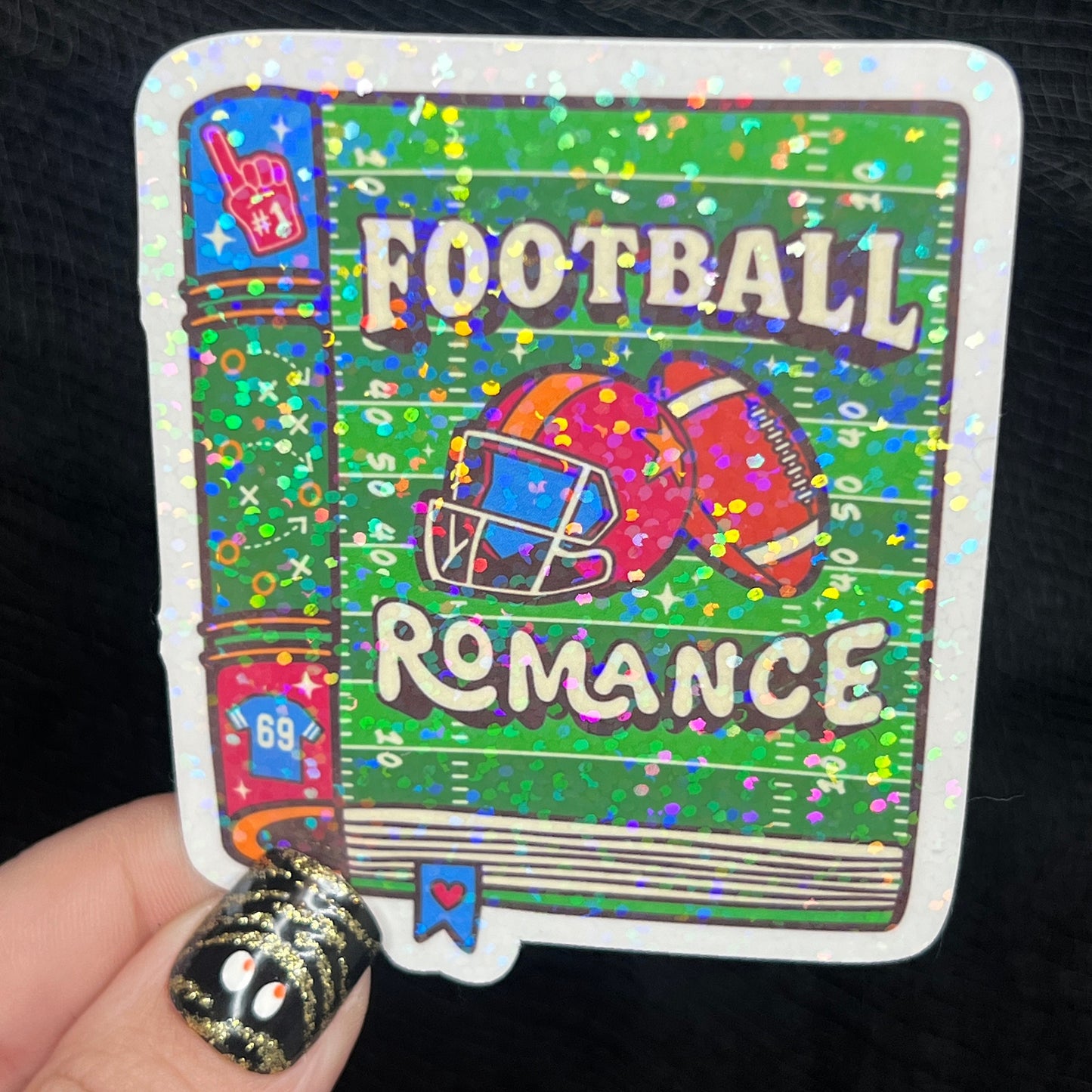 Football Romance Book Holographic Sticker Decal, Spicy Dark Romance, kindle waterbottle laptop Reader Bookish Present Gift Reader Trope