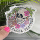 Aloha Beaches Skeleton Summer Holographic Sparkly Sticker Beach Life Decal Boating Sticker Summer Vacation Ocean Life Sticker
