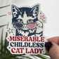 Miserable Childless Cat Lady Holographic Sticker Kamala Walz Decal Anti Trump JD Vance Pro Choice Feminist Sticker Liberal Democrat Decal
