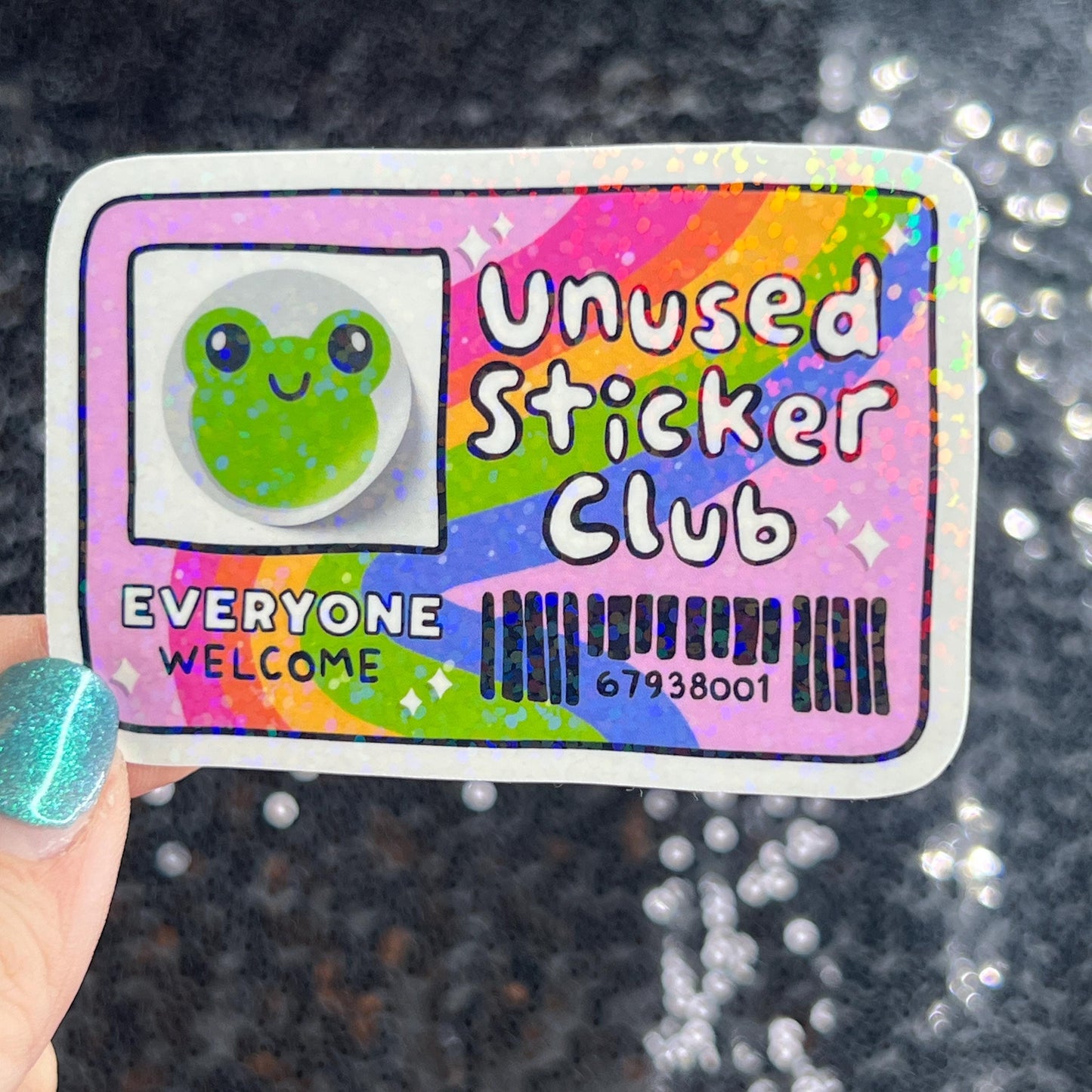 Unused Sticker Club Holographic Sticker Mental Health Spread Positivity Decal Inspirational Work Sticker Hoarder Decal Collector