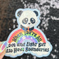 When You Are All Love and Light But Also Have Boundaries Sparkly Holographic Sticker Cute Panda Mental Health Spread Good Vibes Decal